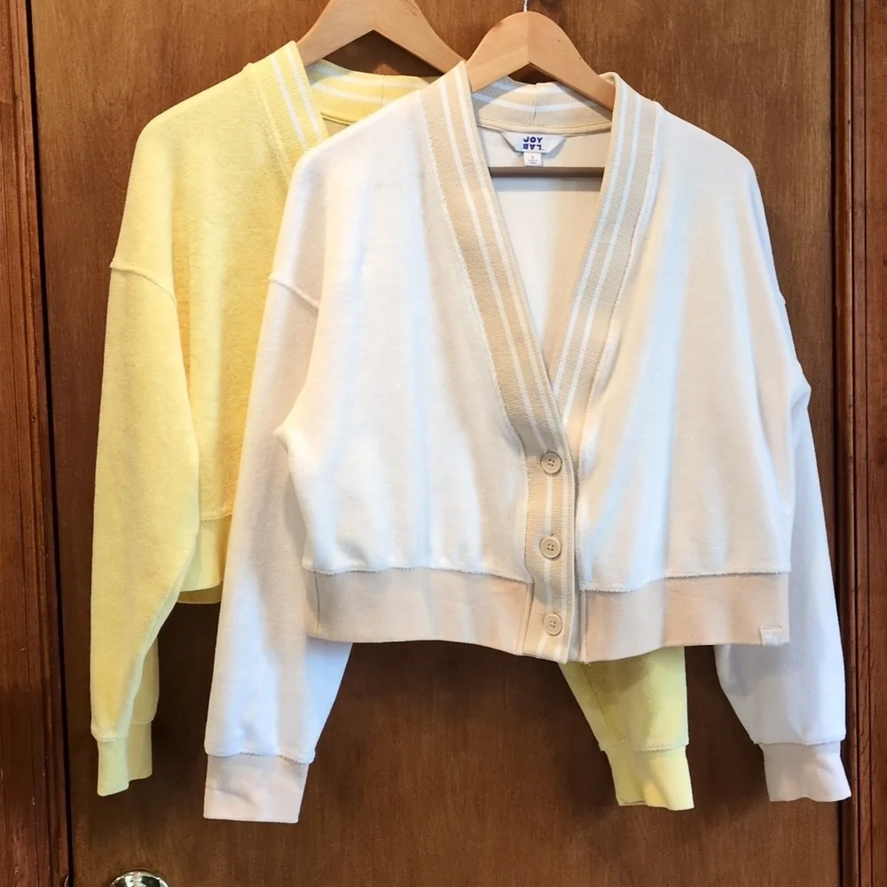 Bundle (2) JoyLab Terry Cloth Cardigans Size S - Picture 1 of 10